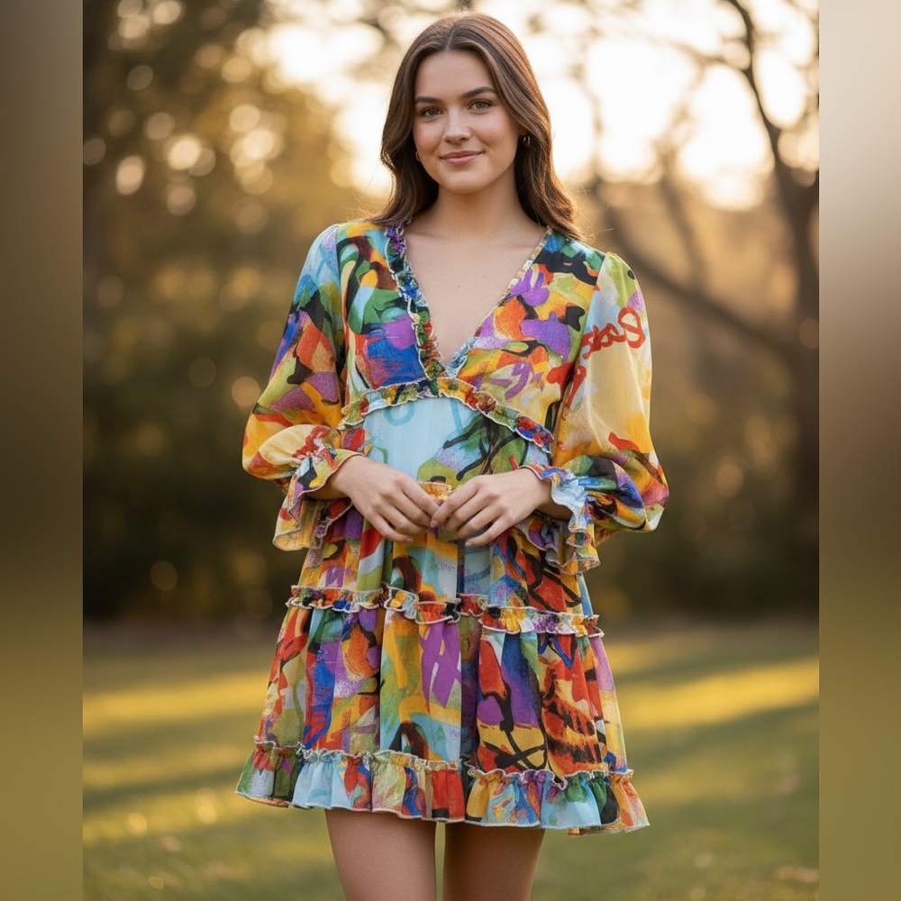 Truth NYC Multicolor Ruffle Women’s  Dress size S